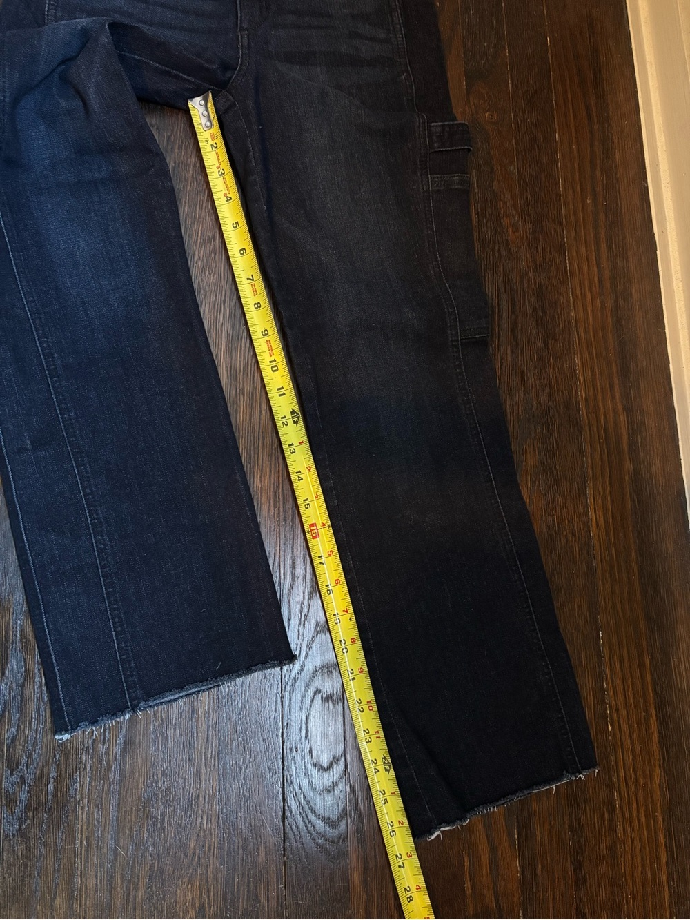 Democracy AB Tech Women’s Dark Blue Utility Jeans Sz 2 Crop Raw Hem - Picture 8 of 8
